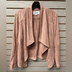 BB Dakota Dusty Rose Suede-Look Draped Jacket